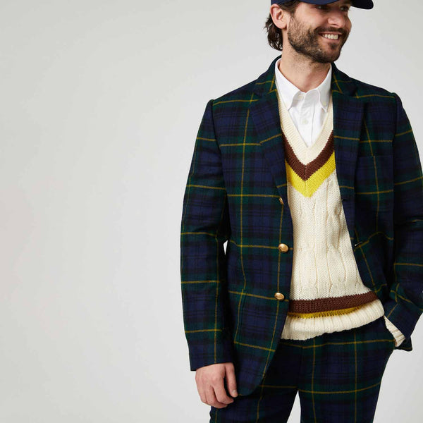 Rowing Blazers Men's Wool Tartan Ripley Blazer Gordon Modern