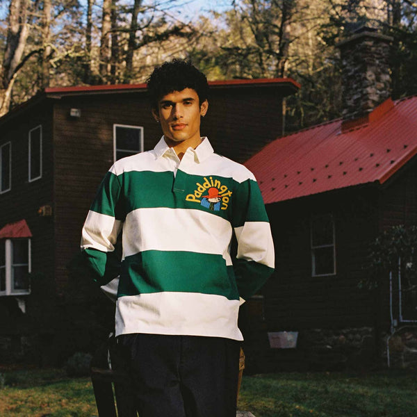 Rowing Blazers Paddington Bear Striped Cotton Rugby Green