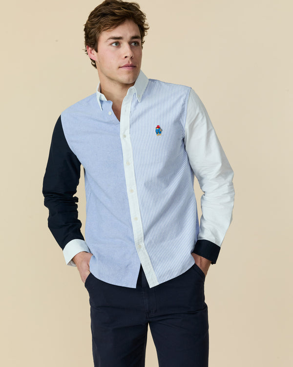 Rowing Blazers Paddington Oxford Color Block Button Down Blue Color Block
