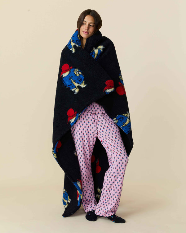 Rowing Blazers Paddington Sherpa Throw Blanket Navy