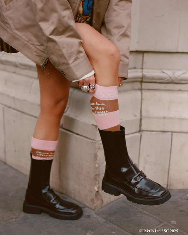 rowing blazers Paddington Striped Socks Pink Brown Stripe