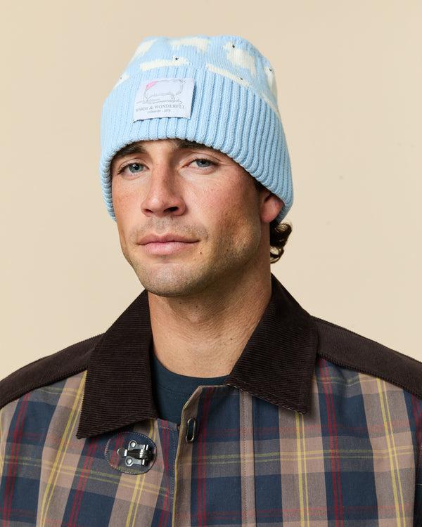 Rowing Blazers Cotton Sheep Beanie Blue