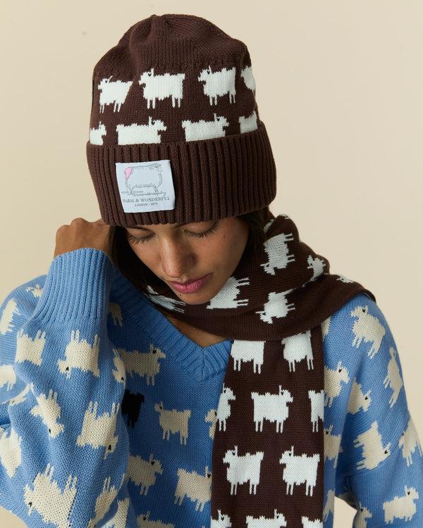 Rowing Blazers Cotton Sheep Beanie Brown