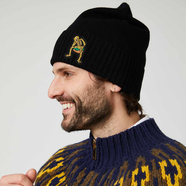 Rowing Blazers Derry Bones Santa Beanie Black
