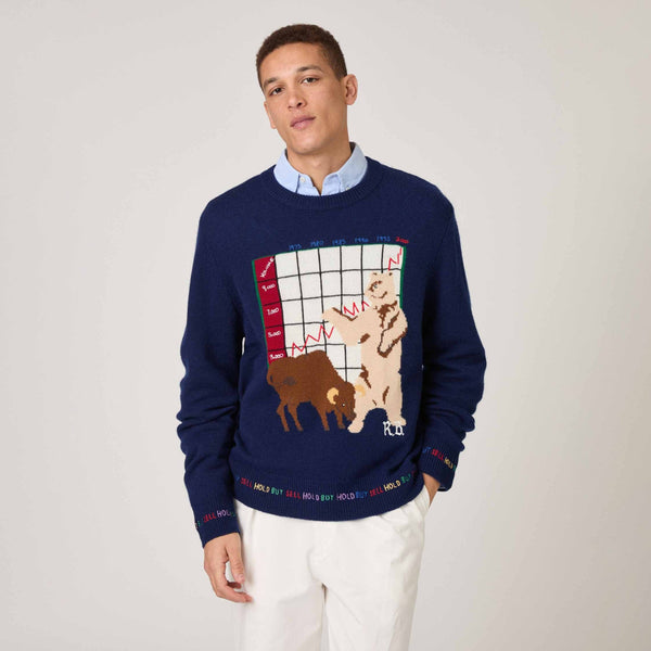 Rowing Blazers Men's Cashmere Finance Sweater Navy