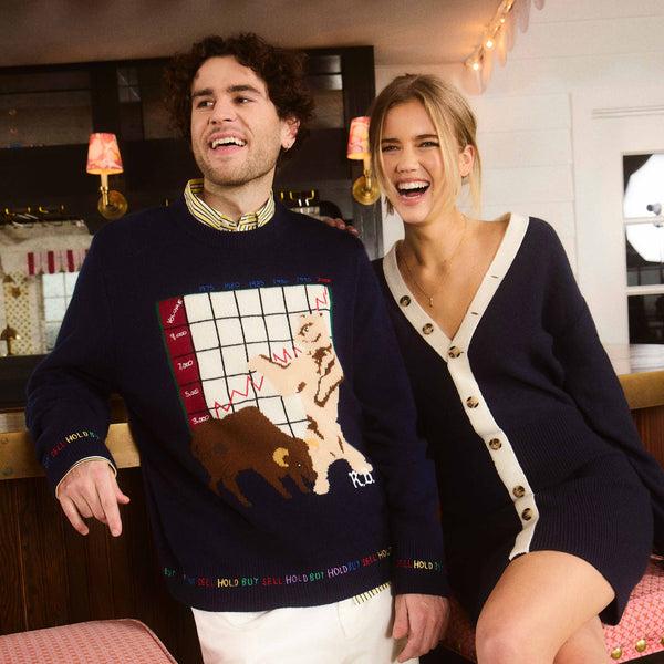 Rowing Blazers Men's Cashmere Finance Sweater Navy