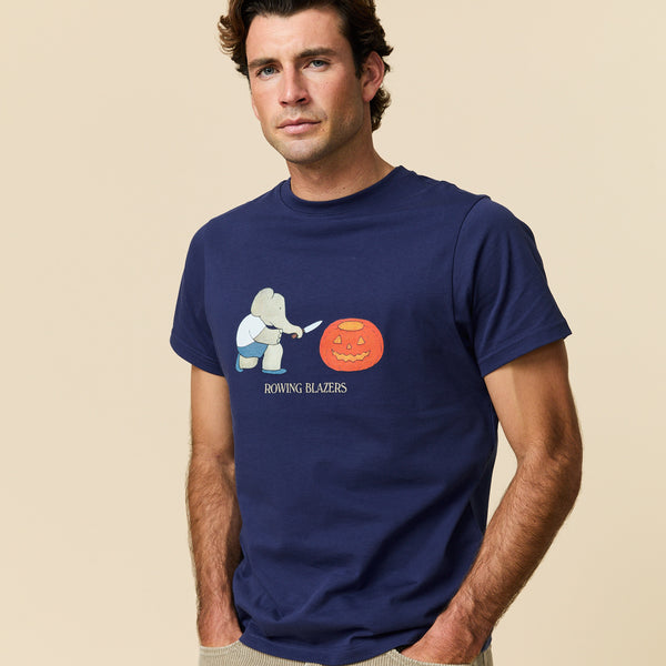 rowing blazers Men's Cotton Babar Pumpkin Tee Navy