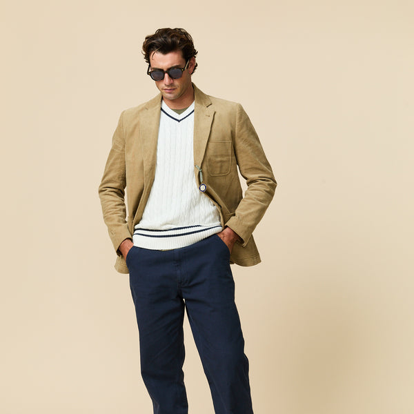 Rowing Blazers Men's Cotton Cricket Vest White