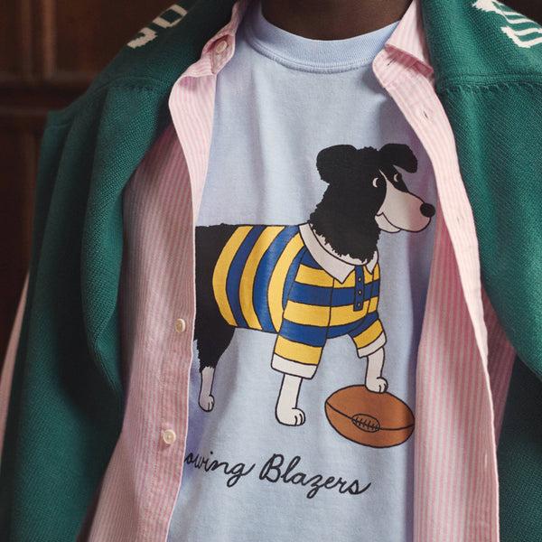 Rowing Blazers Men's Cotton Dog T-Shirt Baby Blue