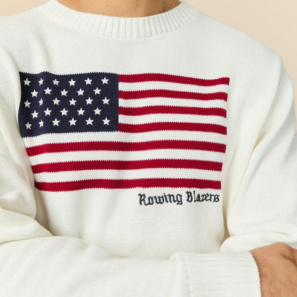 Rowing Blazers Men's Cotton Flag Sweater White