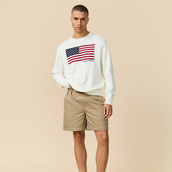 Rowing Blazers Men's Cotton Flag Sweater White