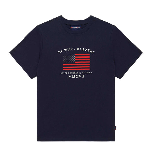 rowing blazers Men's Cotton Flag T-Shirt Navy