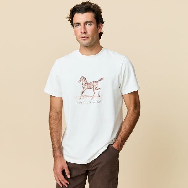 Rowing Blazers Men's Cotton Horse Tee Cream