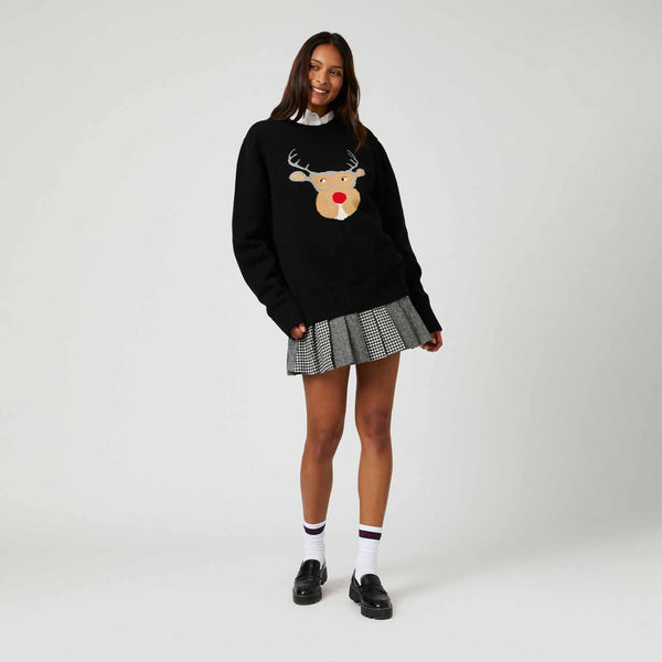 Rowing Blazers Men's Cotton Reindeer Sweater Black