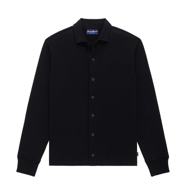rowing blazers Men's Cotton Solid Over Shirt Black