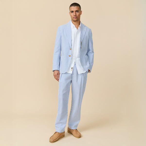 Rowing Blazers Men's Seersucker Ripley Blazer Blue