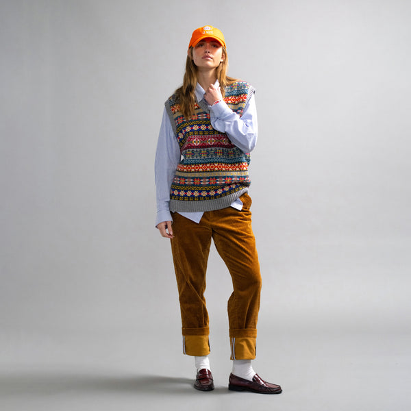 Rowing Blazers Men's Wool Fair Isle Vest Gray