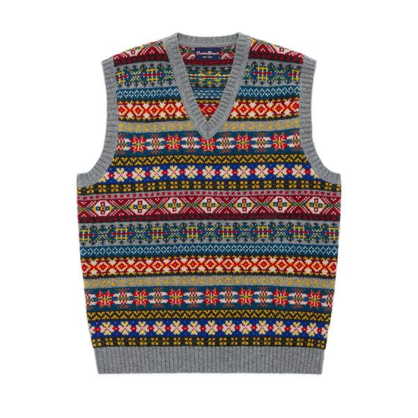 rowing blazers Men's Wool Fair Isle Vest Gray