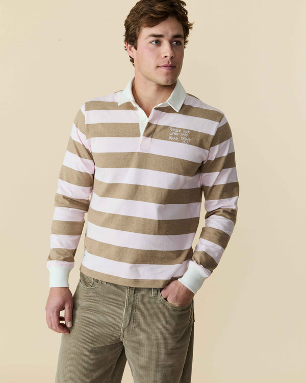 Rowing Blazers Paddington Rugby Pink Brown Stripe