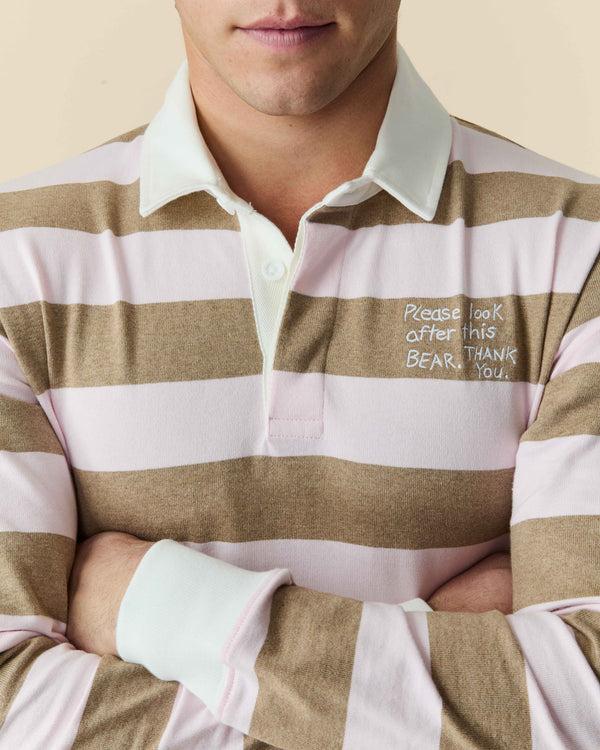 Rowing Blazers Paddington Rugby Pink Brown Stripe