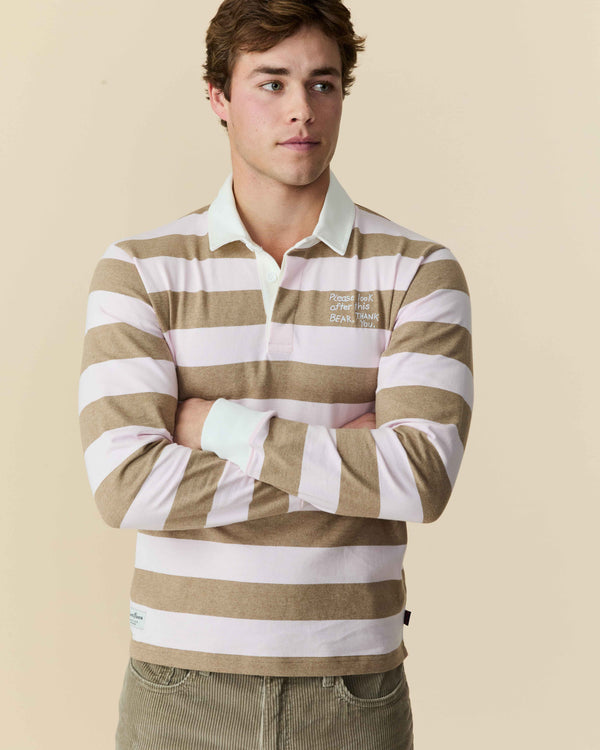 Rowing Blazers Paddington Rugby Pink Brown Stripe