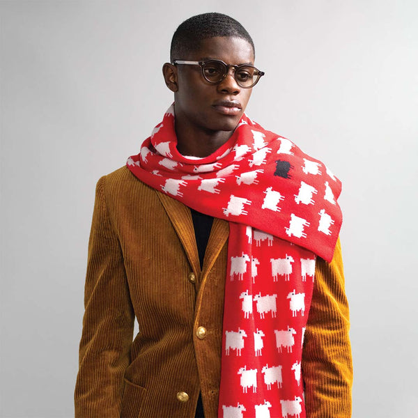 Rowing Blazers Sheep Cashmere Scarf Diana Red