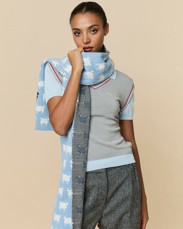 Rowing Blazers Sheep Cotton Scarf Blue