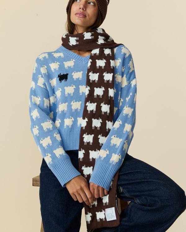 Rowing Blazers Sheep Cotton Scarf Brown