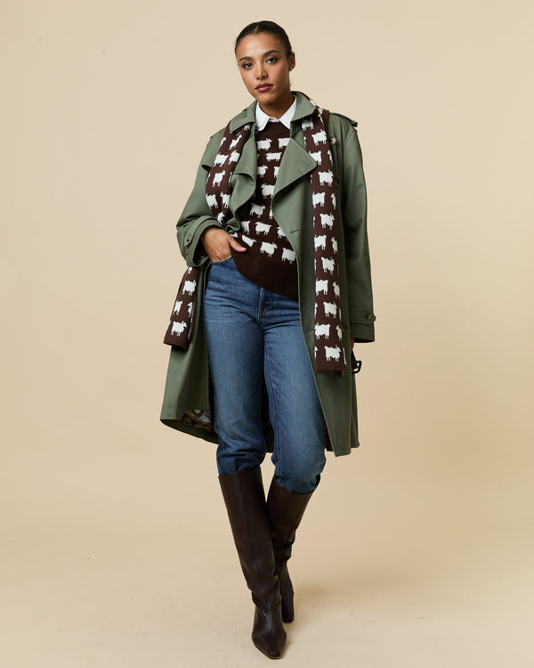 Rowing Blazers Sheep Cotton Scarf Brown