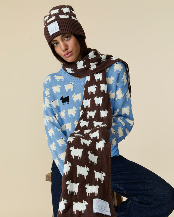 rowing blazers Sheep Cotton Scarf Brown