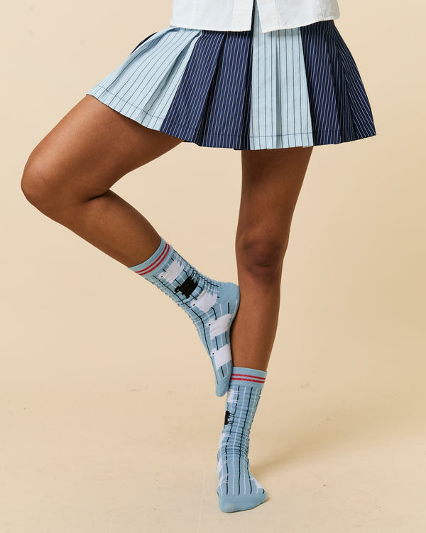 Rowing Blazers Sheep Pinstripe Socks Blue