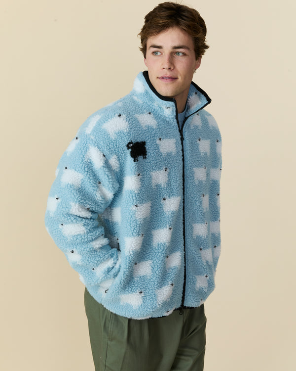 Rowing Blazers Sheep Sherpa Jacket Blue