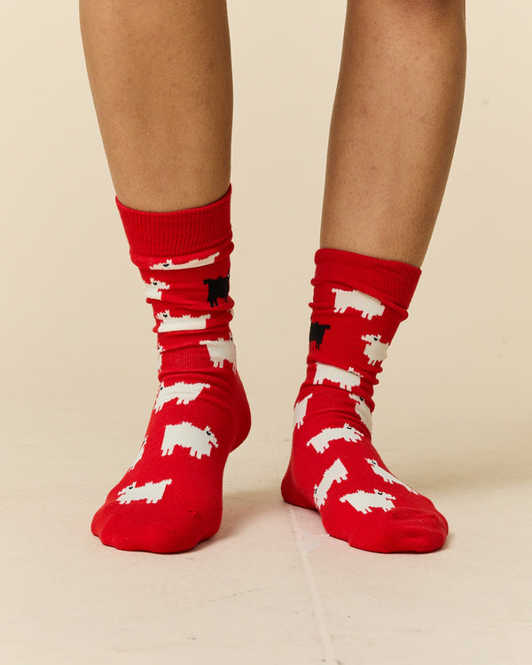 Rowing Blazers Sheep Socks Diana Red