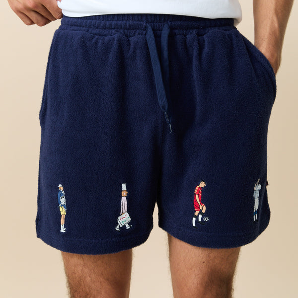 Rowing Blazers Terry Pull On Shorts Evening Blue