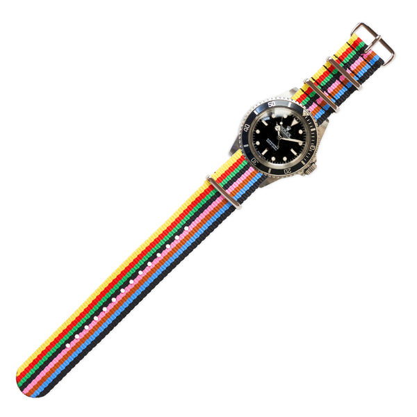 rowing blazers Watch Strap in Croquet Stripe