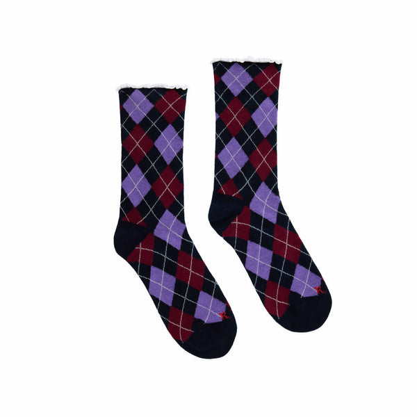 rowing blazers Women's Argyle Socks Purple Argyle