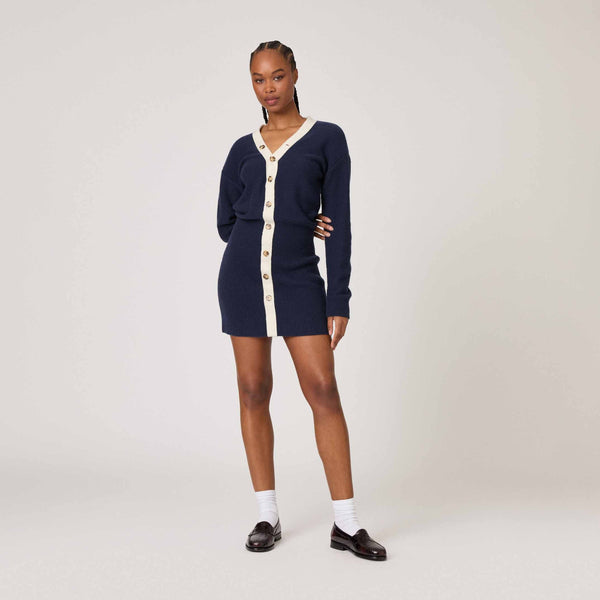 Rowing Blazers Women's Cardigan Sweater Dress Navy