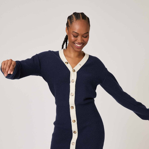 Rowing Blazers Women's Cardigan Sweater Dress Navy