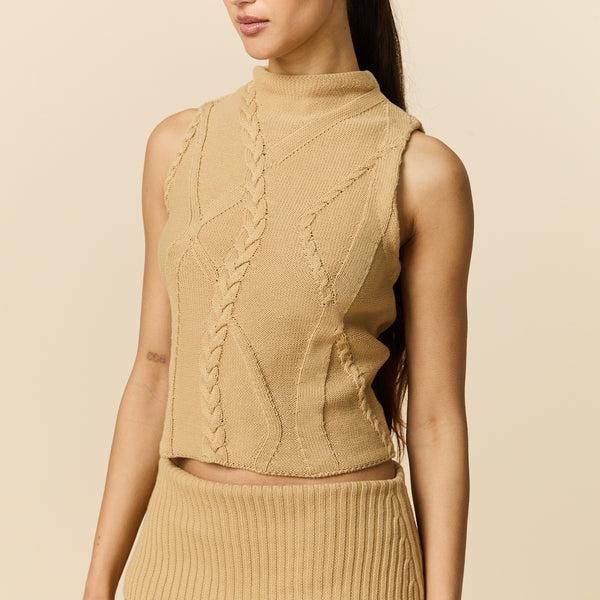 Rowing Blazers Women's Cotton Cable Tank Camel