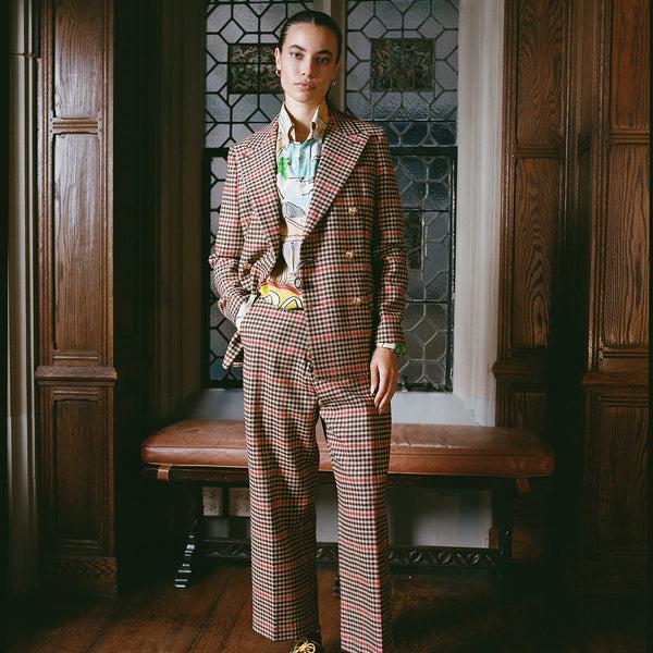 Rowing Blazers Women's Gun Check Wool Jacket