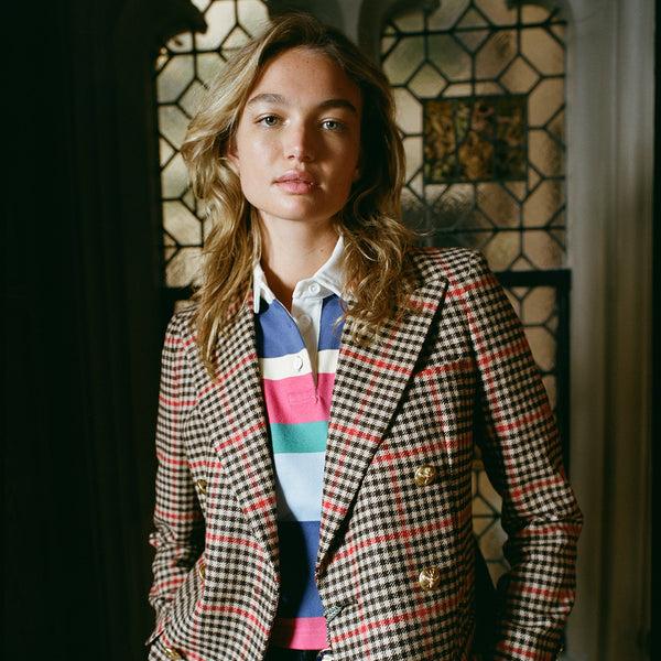 Rowing Blazers Women's Gun Check Wool Jacket