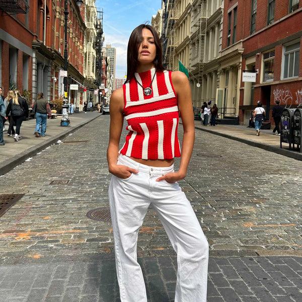 Rowing Blazers Women's Knit Stripe Tank Red