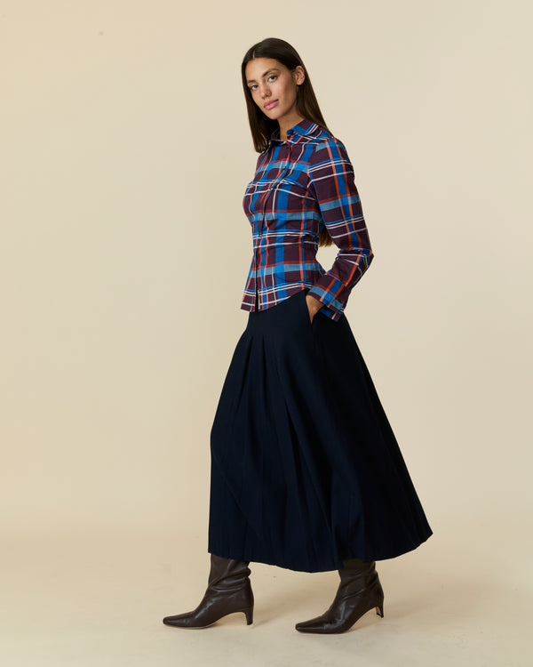 Rowing Blazers Women's Pleated Midi Skirt Navy