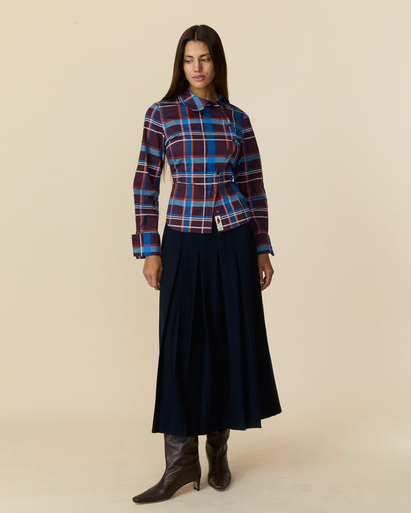 Rowing Blazers Women's Pleated Midi Skirt Navy