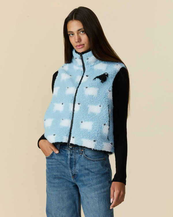 rowing blazers Women's Sherpa Sheep Vest Blue