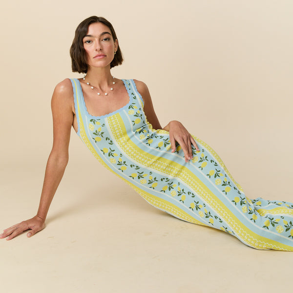 Rowing Blazers Women's Tank Knit Dress Lemon Isle