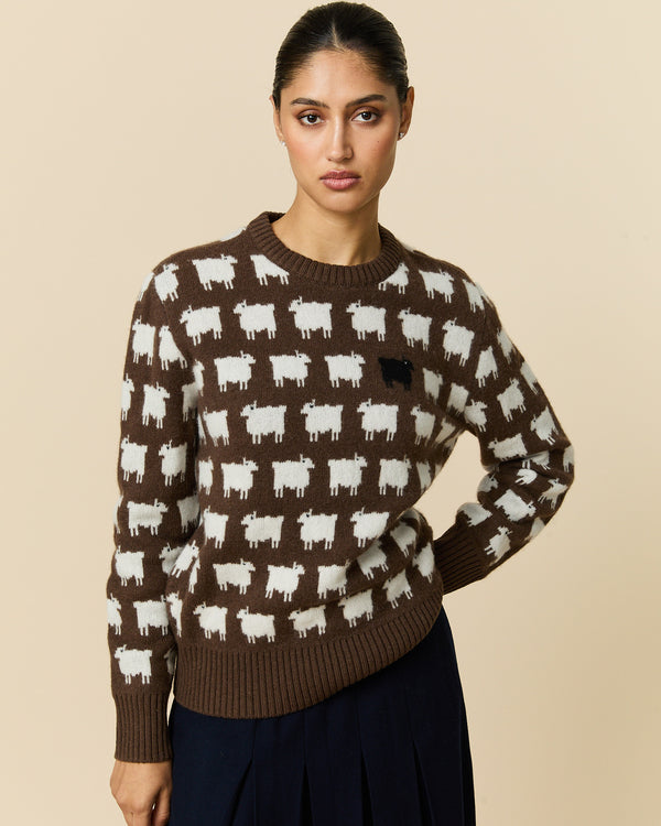 rowing blazers Women's Wool Sheep Sweater Brown