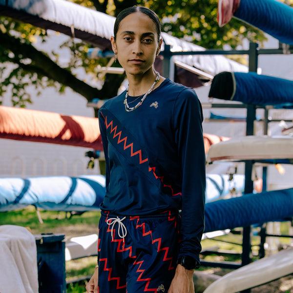 Rowing Blazers Tracksmith Women's Grand Shorts Navy/Red