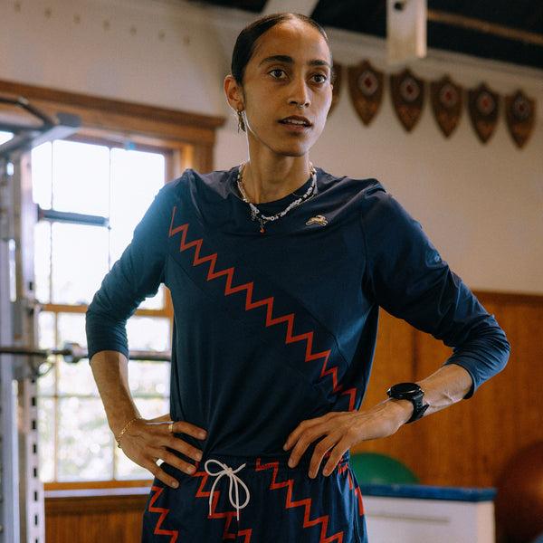 Rowing Blazers Tracksmith Women's Long Sleeve Navy/Red