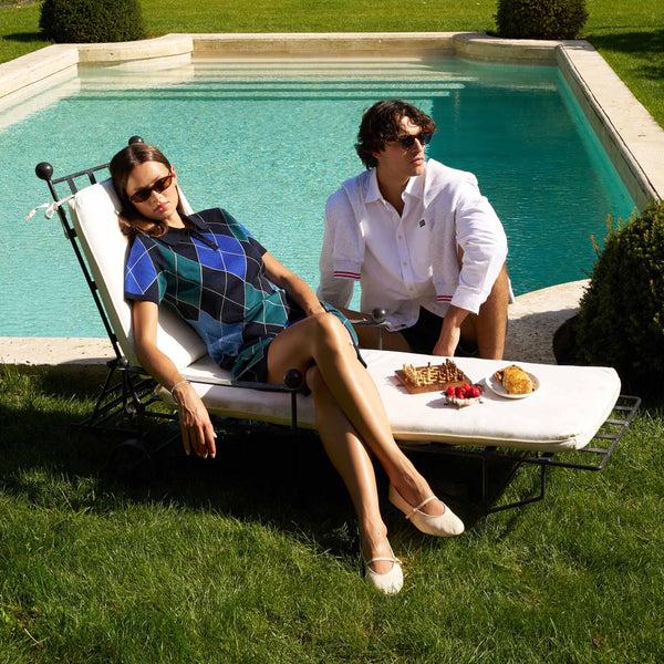 Rowing Blazers Women's Argyle Sweater Dress Blue Argyle